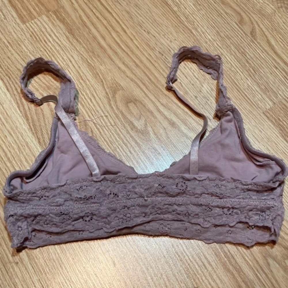 Urbanology Women Dusty Mauve Floral Lace Bralette Size Medium Adjustable Straps - Picture 4 of 5